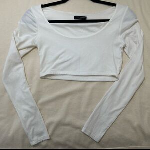 Naked Wardrobe Classic White Crop Top